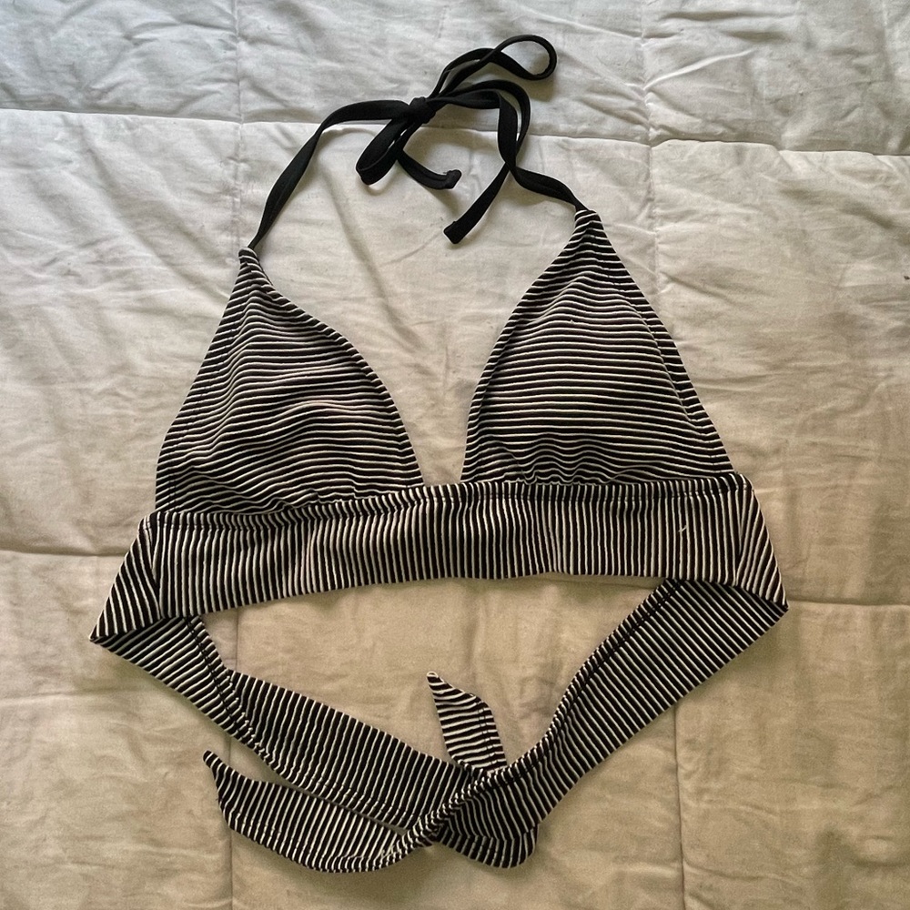 COPY - b&w striped bikini top